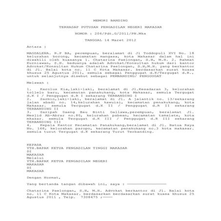 Contoh Akta Pembagian Hak Bersama (APHB) | DOCX
