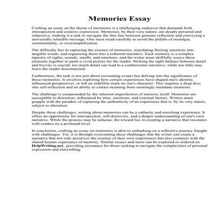 Memories Essay.pdf