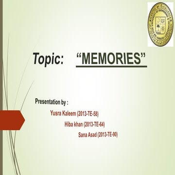 'Memories' in the light of psychology