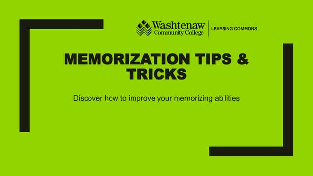 Memorization strategies [autosaved]