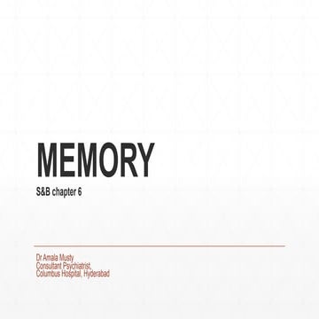 MSE in Neurology S & B chapter 6: MEMORY