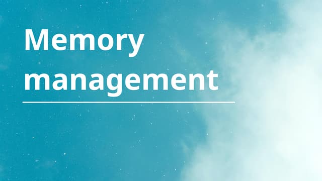 Memory Management in C, and concepts related to memory management