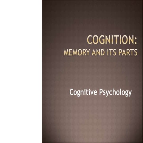 Memory - cognition | PPT