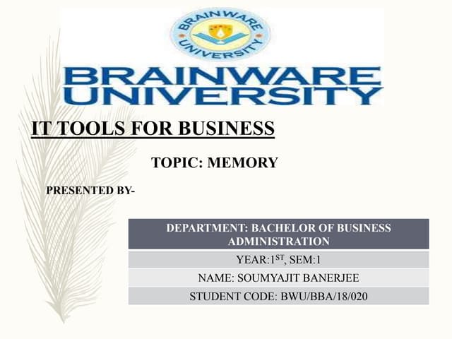 Power point presentation on memory of computer