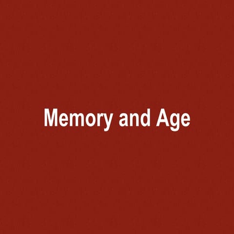 Aging concept and Cognitive aging | PPTX