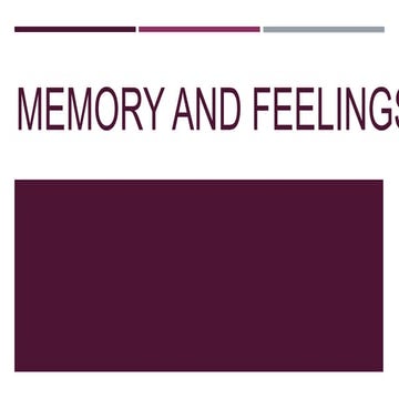 Memory and feelings | PPTX
