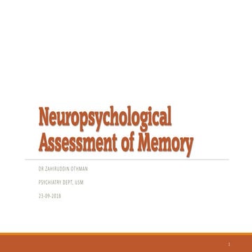 Memory assessment