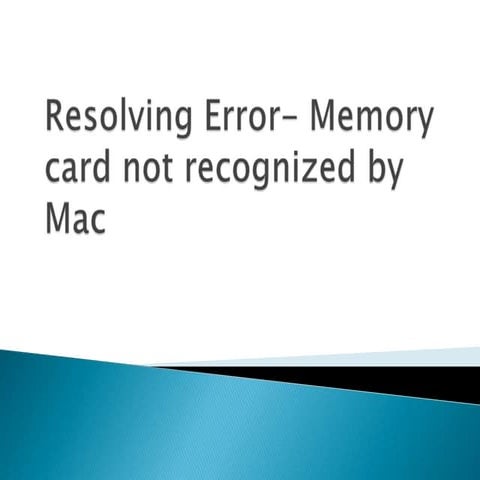 Memory card not recognized by mac