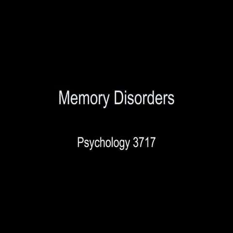 Memory disorders