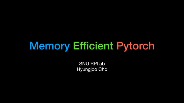 Memory efficient pytorch