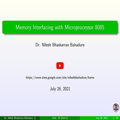 Memory interfacing of microprocessor 8085 | PPT image.