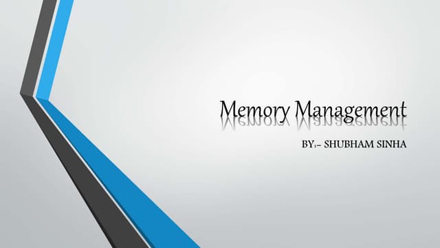 Memory management  CP