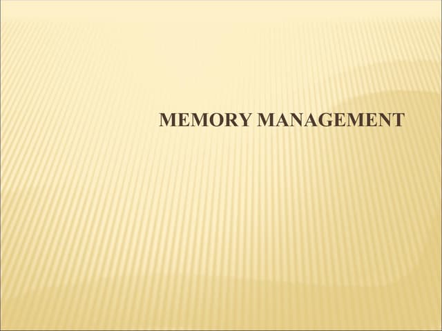 Memory management- Swapping Contiguous Memory Allocation