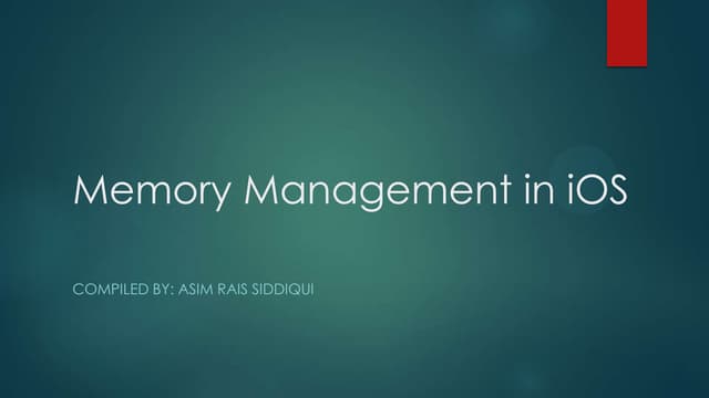 iOS Memory Management