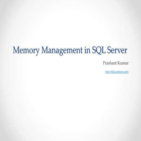 Memory management in sql server | PPT