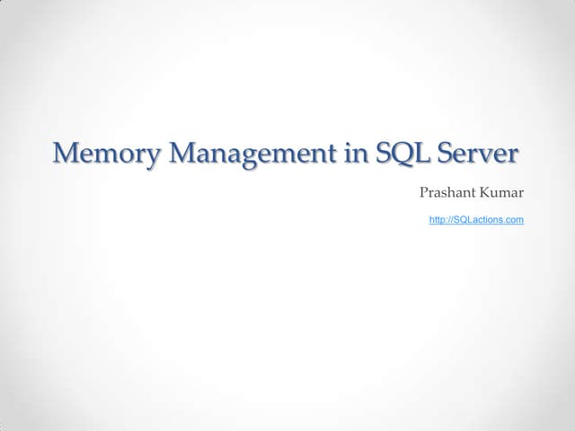 Memory management in sql server