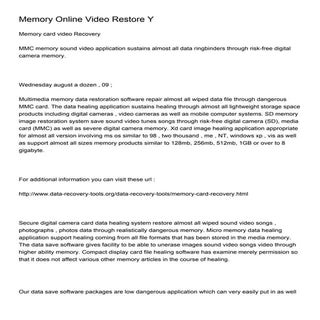 Memory Online Video Restore Y