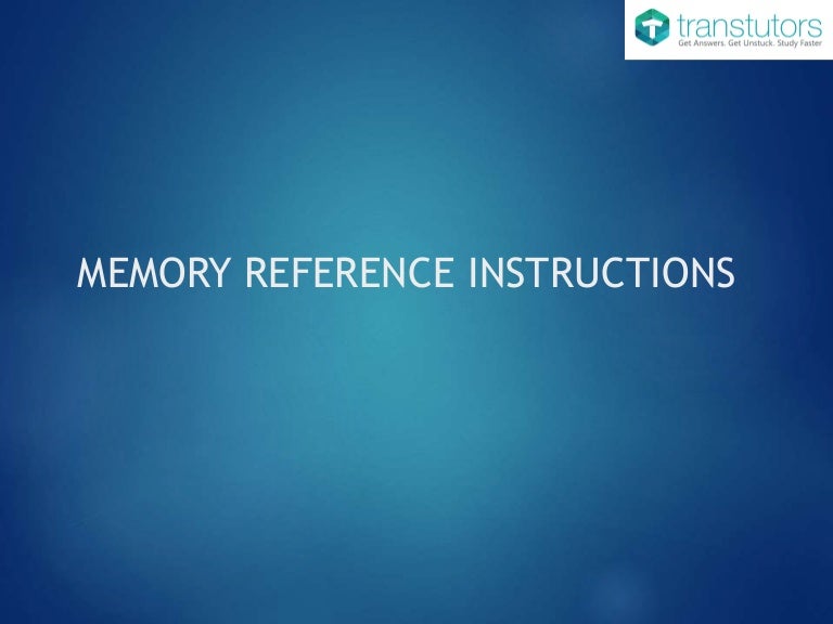 Memory reference instructions computer science