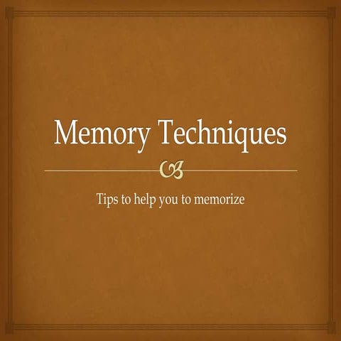 Memory techniques