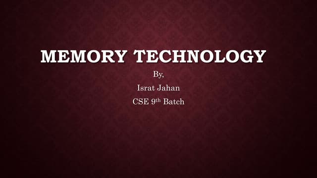 Memory Technology