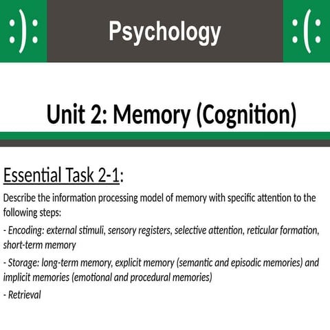 Memory Unit IPM and Cognition PPT Psychology.ppt