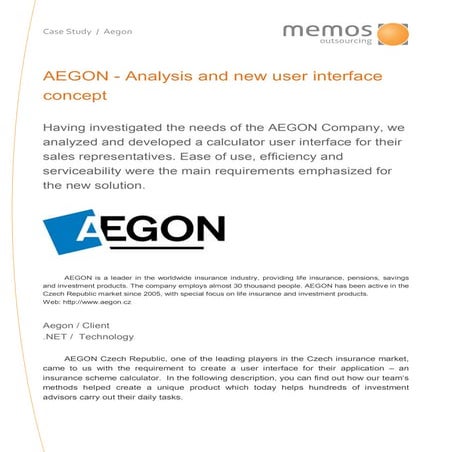 Memos case study Aegon
