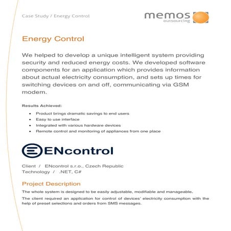 Memos Case Study Energy Control