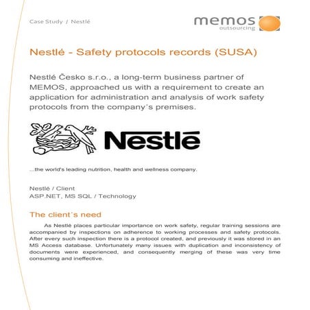 Memos Case Study Nestle