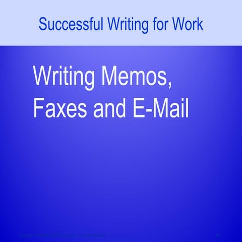 Memos, emails and text. ppt