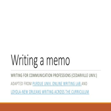 Memo writing