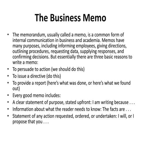 Memo writing