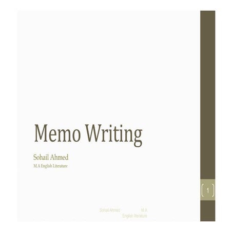 Memo writing by sohail ahmed