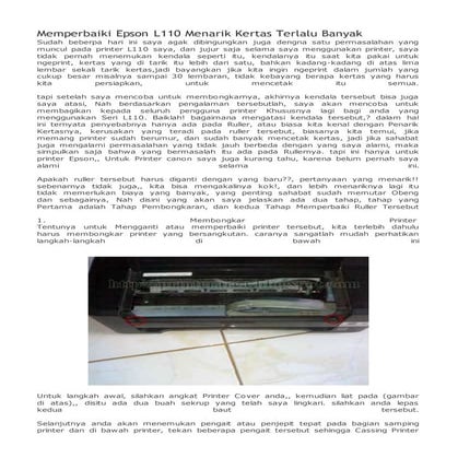 Memperbaiki epson l110 menarik kertas terlalu banyak
