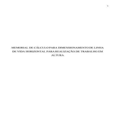 Memória de cálculo de linha de vida  