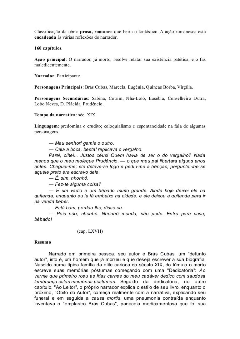 Memorias Postumas De Bras Cubas