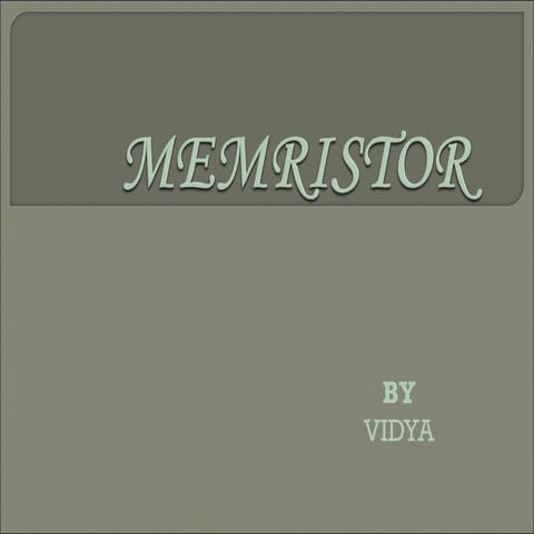 Memristor ppt