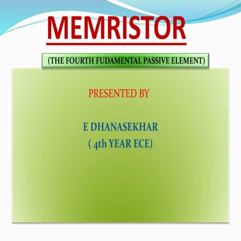 Memristor ppt