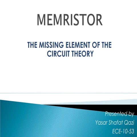 Memristor the fourth element