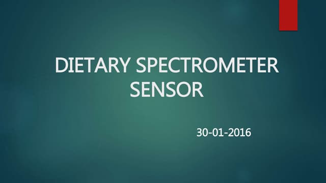 Dietary Spectrometer Sensor