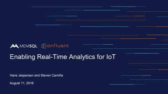 Real-Time Analytics with Confluent and MemSQL
