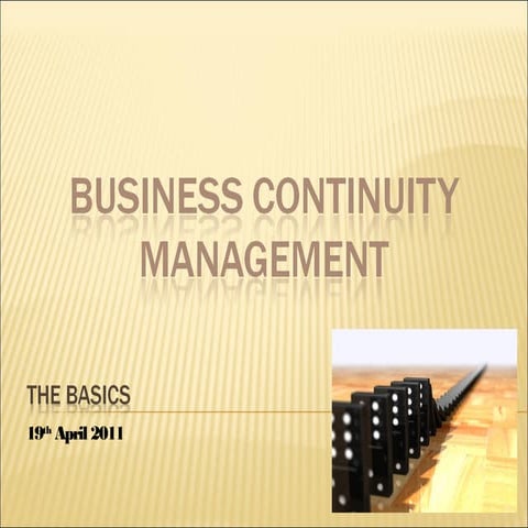 Business Continuity Management (BCM, BCP) Smaple (Animations don't work in Sl...