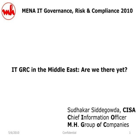 MENA IT Governance, Risk &amp; Compliance 2010