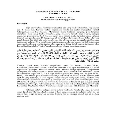 PAI Kelas 10 SMA - Mahabbah, Khauf, Raja', dan Tawakkal Kepada Allah ...