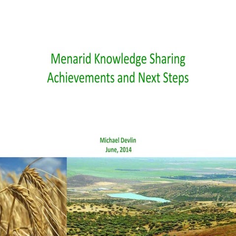 MENARID: Knowledge sharing and next steps