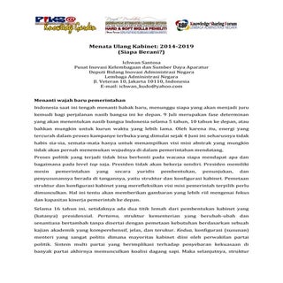 Menata ulang kabinet 2014 2019  ich...