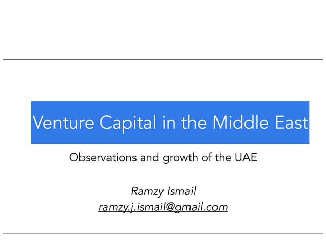 Data on venture capital in the Middle East