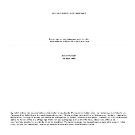 Menaxhimi i Dijes dhe Inovacionet - Dr. Ymer Havolli (Ligjërata të autorizuara)