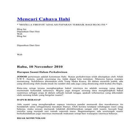 Mencari cahaya ilahi