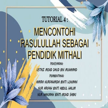 Mencontohi rasulullah sebagai pendidik mithali