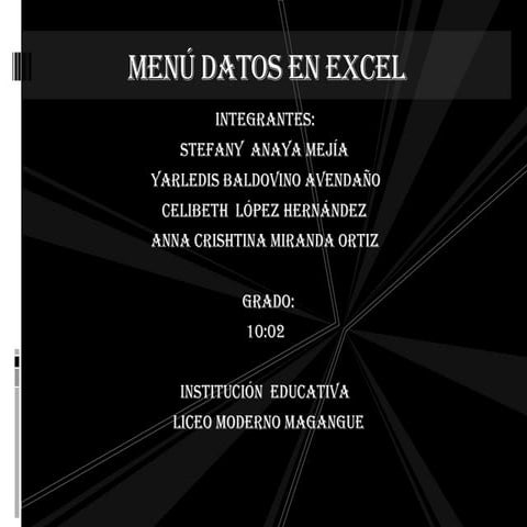 Menú datos en excel | PPTX